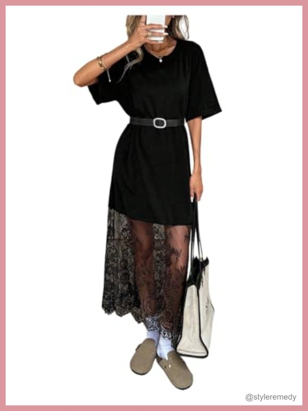 Lace Maxi Dress Boho Short Sleeve Crewneck Sundress